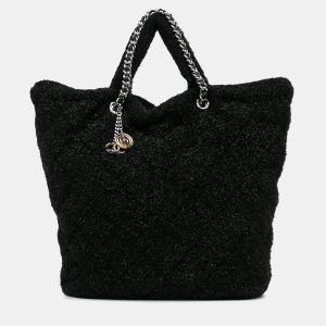 Chanel Black Large Quilted Knit Pluto Glitter Satchel, Satchels - Luxury Closet catalog