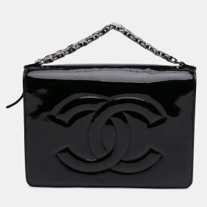 Chanel Black Mini CC Patent Clutch With Chain, Clutches & Special Occasion Bags - Luxury Closet catalog