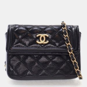 Chanel Mini Black Shiny Calfskin Waist Belt Bag, Handbags - Luxury Closet catalog