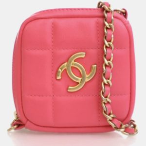 Chanel Diamond CC Clutch Mini Pink Lambskin Chain Bag, Handbags - Luxury Closet catalog