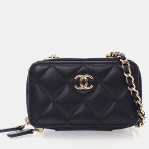 Chanel Trendy CC Mini Black Lambskin Cardholder Shoulder Bag, Wallets & Money Clips - Luxury Closet catalog