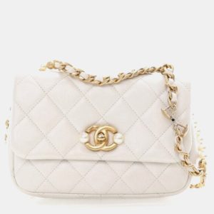 Chanel Pearl Section Mini White Calfskin Flap Bag, Handbags - Luxury Closet catalog