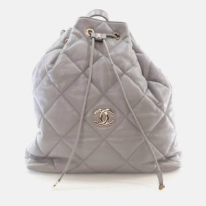 Chanel Drawstring Grey Calfskin Bucket Backpack, Backpacks - Luxury Closet catalog