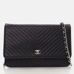 Chanel Black Caviar Chevron Wallet On Chain, Wallets & Money Clips - Luxury Closet catalog