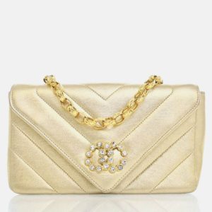 Chanel V Stitch Bijoux Vintage Gold Lambskin Shoulder Bag, Handbags - Luxury Closet catalog