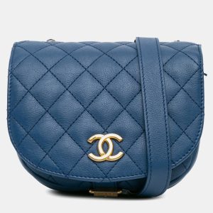 Chanel Blue Quilted Grained Calfskin Casual Trip Messenger, Shoulder Bags - Luxury Closet catalog