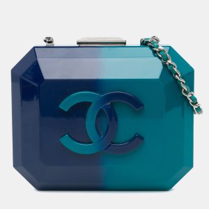 Chanel Blue CC Ombre Acrylic Clutch on Chain, Clutches & Special Occasion Bags - Luxury Closet catalog