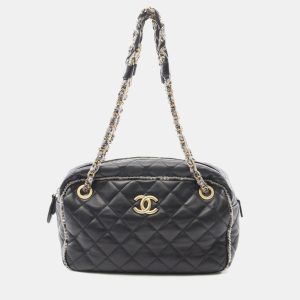 Chanel Black Lambskin Chain Shoulder Bag, Handbags - Luxury Closet catalog