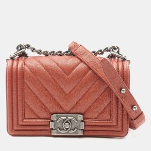 Chanel Boy Small Brown Chevron Calfskin Shoulder Bag, Handbags - Luxury Closet catalog