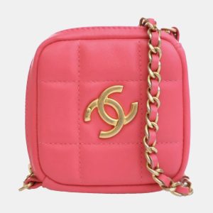 Chanel Pink CC Lambskin Diamond Clutch with Chain, Clutches & Special Occasion Bags - Luxury Closet catalog