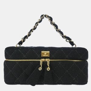 Chanel Vanity Black Cotton Wild Stitch Top Handle Bag, Satchels - Luxury Closet catalog