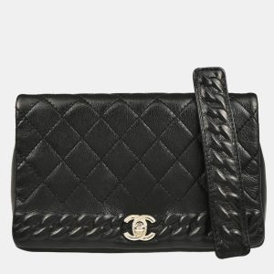 Chanel Turnlock Full Flap Small Black Embossed Calfskin Shoulder Bag, Handbags - Luxury Closet catalog