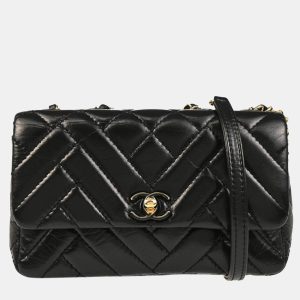 Chanel Straight Flap Black Lambskin Shoulder Bag, Handbags - Luxury Closet catalog