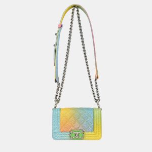 Chanel Boy Mini Multicolor Pastel Leather Shoulder Bag, Handbags - Luxury Closet catalog