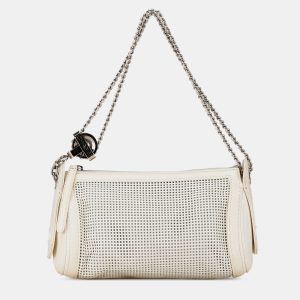 Chanel Cream Caviar Perforated Pulley Shoulder Bag, Shoulder Bags - Luxury Closet catalog