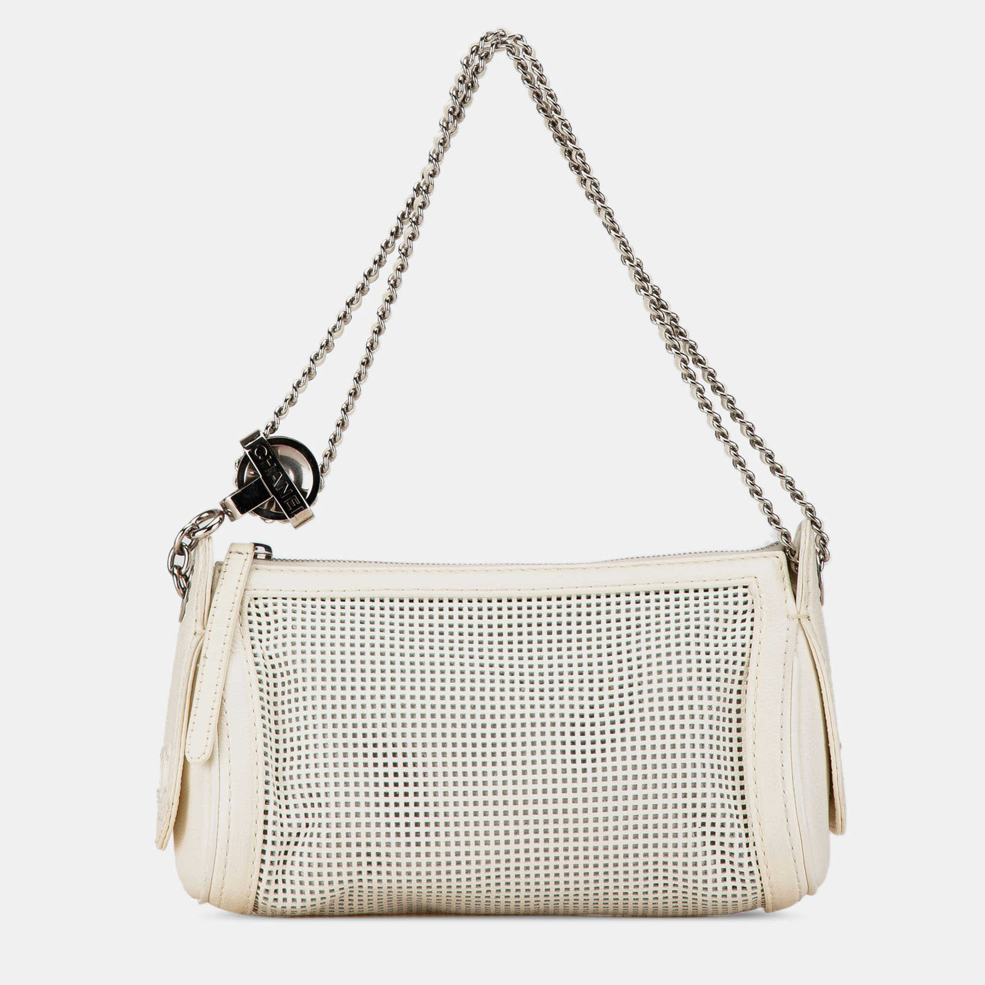 Chanel Cream Caviar Perforated Pulley Shoulder Bag, Shoulder Bags - Luxury Closet catalog
