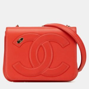 Chanel Red Lambskin CC Mania Flap, Shoulder Bags - Luxury Closet catalog