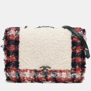 Chanel Multicolor CC Tweed and Shearling Single Flap, Shoulder Bags - Luxury Closet catalog