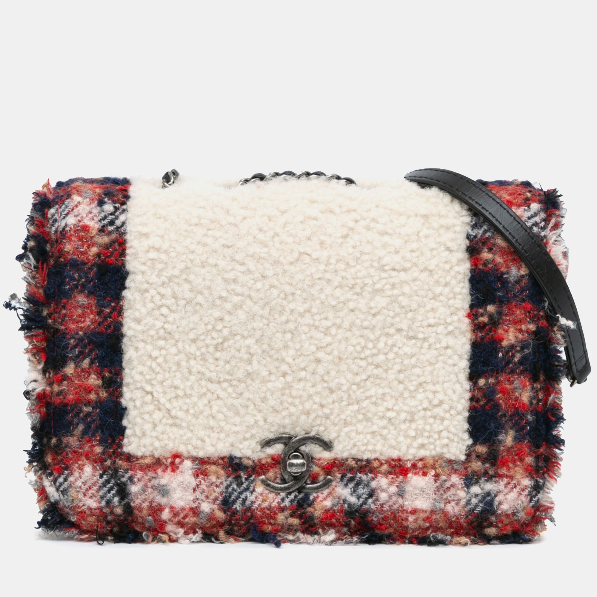 Chanel Multicolor CC Tweed and Shearling Single Flap, Shoulder Bags - Luxury Closet catalog