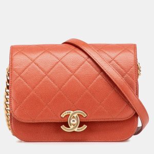 Chanel Red Mini CC Quilted Caviar Messenger Single Flap, Shoulder Bags - Luxury Closet catalog