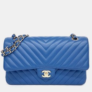 Chanel Blue Leather Chevron Classic Medium, Handbags - Luxury Closet catalog