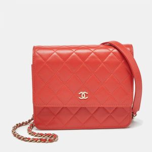 Chanel Orange Quilted Leather Classic Wallet On Chain, Wallets & Money Clips - Luxury Closet catalog