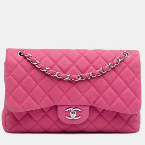 Chanel Pink Jumbo Classic Caviar Double Flap Bag, Shoulder Bags - Luxury Closet catalog