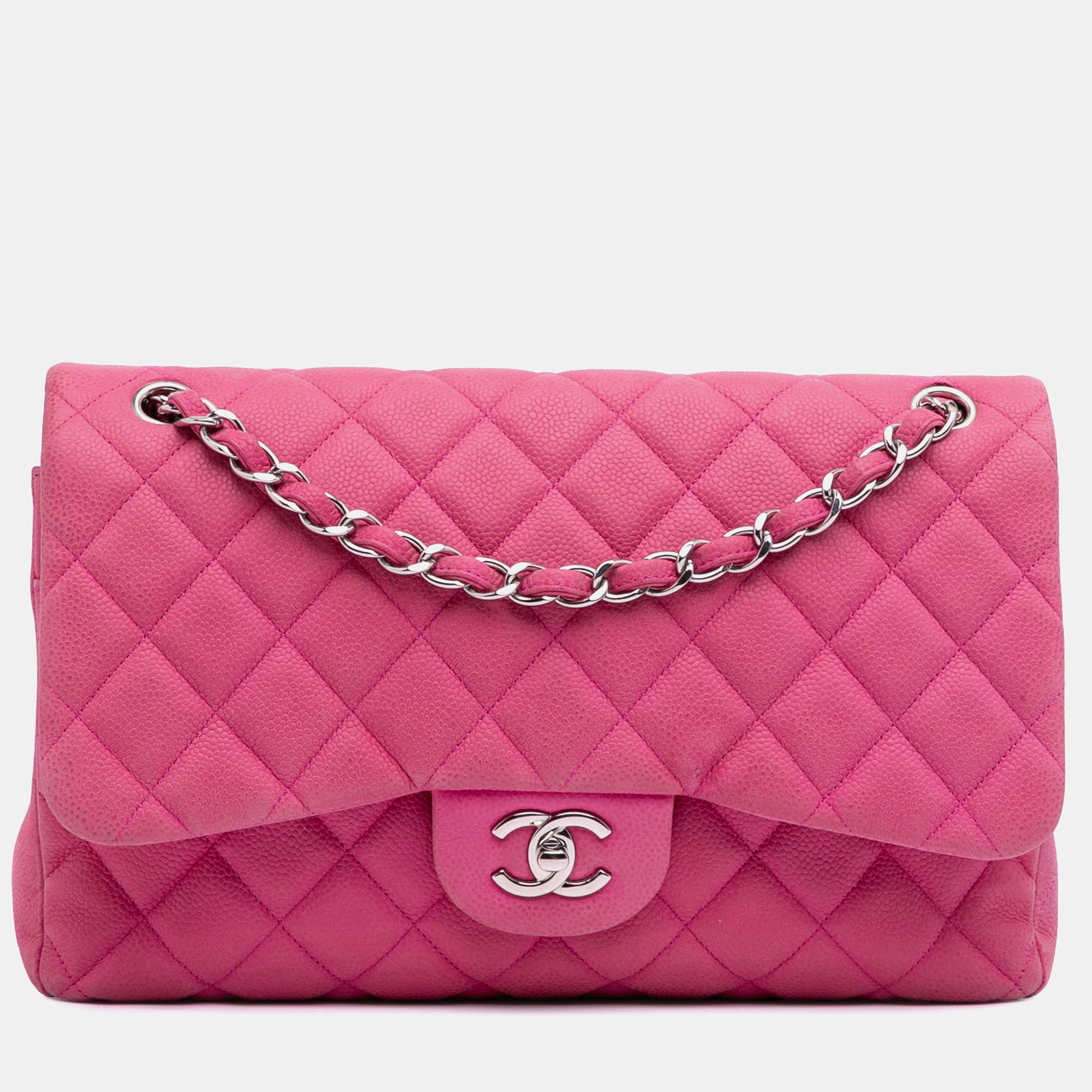 Chanel Pink Jumbo Classic Caviar Double Flap Bag, Shoulder Bags - Luxury Closet catalog