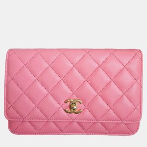 Chanel Pink Lambskin Quilted CC Pearl Crush Wallet On Chain, Wallets & Money Clips - Luxury Closet catalog