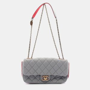 Chanel Red Grey Felt Leather Canvas Shoulder Bag, Handbags - Luxury Closet catalog