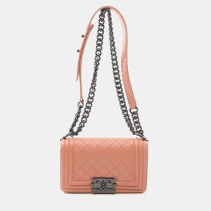 Chanel Boy Small Orange Lambskin Shoulder Bag, Handbags - Luxury Closet catalog