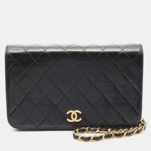 Chanel Full Flap Black Lambskin Quilted Shoulder Bag, Handbags - Luxury Closet catalog
