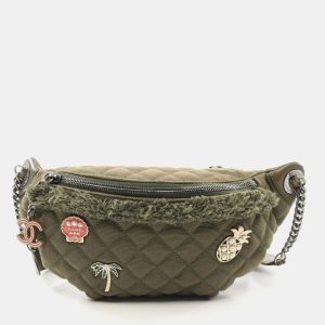 Chanel Matelasse Khaki Canvas Leather Waist Bag, Handbags - Luxury Closet catalog