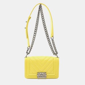 Chanel Boy Small Chevron Yellow Lambskin Shoulder Bag, Handbags - Luxury Closet catalog