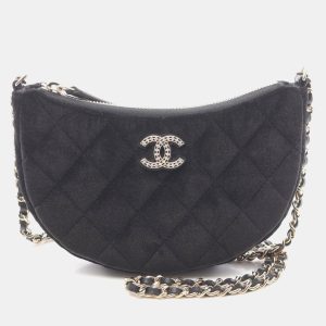 Chanel Mini Matelasse Black Fabric Hobo Shoulder Bag, Handbags - Luxury Closet catalog