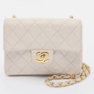 Chanel Mini Matelasse White Lambskin Shoulder Bag, Handbags - Luxury Closet catalog