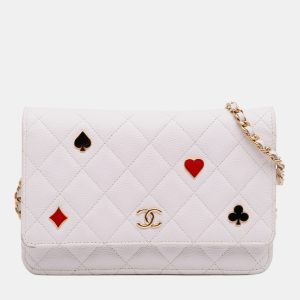 Chanel White Quilted Caviar Coco Casino Wallet on Chain, Shoulder Bags - Luxury Closet catalog