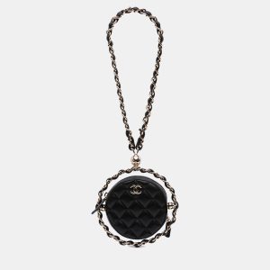 Chanel Black CC Quilted Lambskin Round Chain Around Clutch With Chain, Shoulder Bags - Luxury Closet catalog