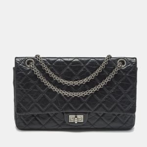 Chanel Black Quilted Aged Leather Classic 226 Reissue 2.55 Flap Bag, Shoulder Bags - Luxury Closet catalog