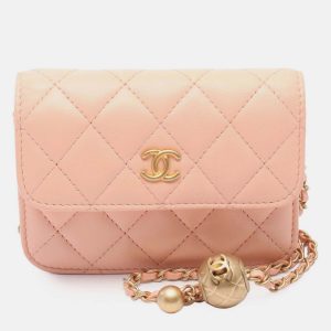 Chanel Pink Mini Lambskin Pearl Crush Clutch On Chain, Shoulder Bags - Luxury Closet catalog
