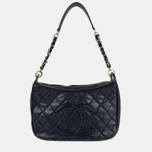 Chanel Shoulder Bag Matelasse Caviar Skin Leather Black Gold, Handbags - Luxury Closet catalog