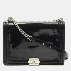 Chanel Boy Black Patent Leather Shoulder Bag, Handbags - Luxury Closet catalog