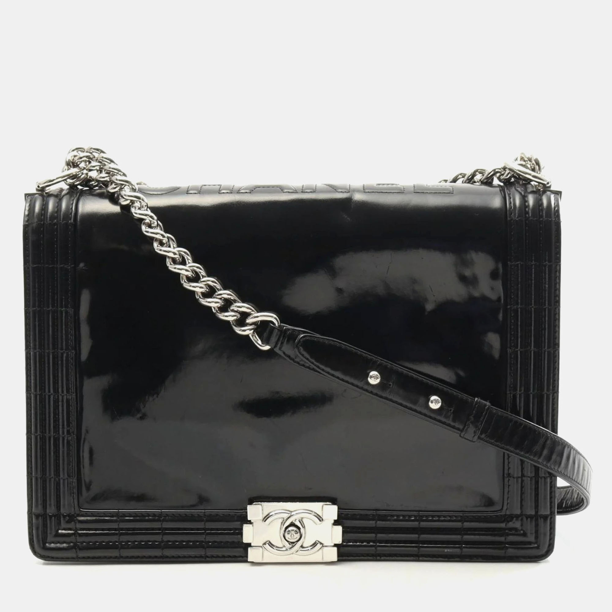 Chanel Boy Black Patent Leather Shoulder Bag, Handbags - Luxury Closet catalog