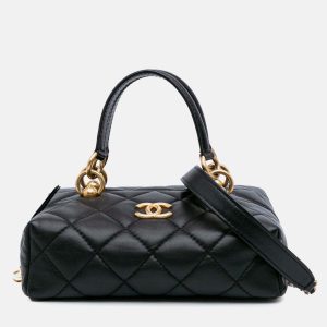 Chanel Box Top Handle Satchel Small Black Quilted Lambskin Metiers D'Art Bag, Satchels - Luxury Closet catalog