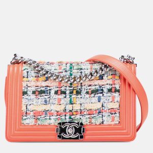 Chanel Pink Small Tweed and Lambskin Boy Flap, Shoulder Bags - Luxury Closet catalog
