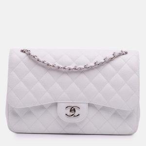 Chanel White Jumbo Classic Caviar Double Flap, Shoulder Bags - Luxury Closet catalog
