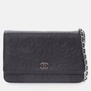 Chanel Camellia Black Lambskin Wallet On Chain, Wallets & Money Clips - Luxury Closet catalog