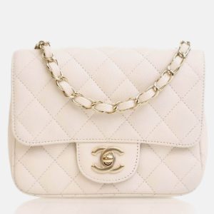 Chanel Mini White Caviar Square Classic Flap Bag, Handbags - Luxury Closet catalog