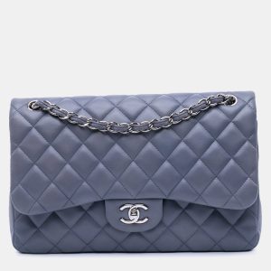 Chanel Grey Jumbo Classic Lambskin Double Flap, Shoulder Bags - Luxury Closet catalog