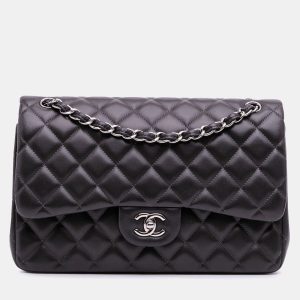 Chanel Grey Jumbo Classic Lambskin Double Flap Bag, Shoulder Bags - Luxury Closet catalog